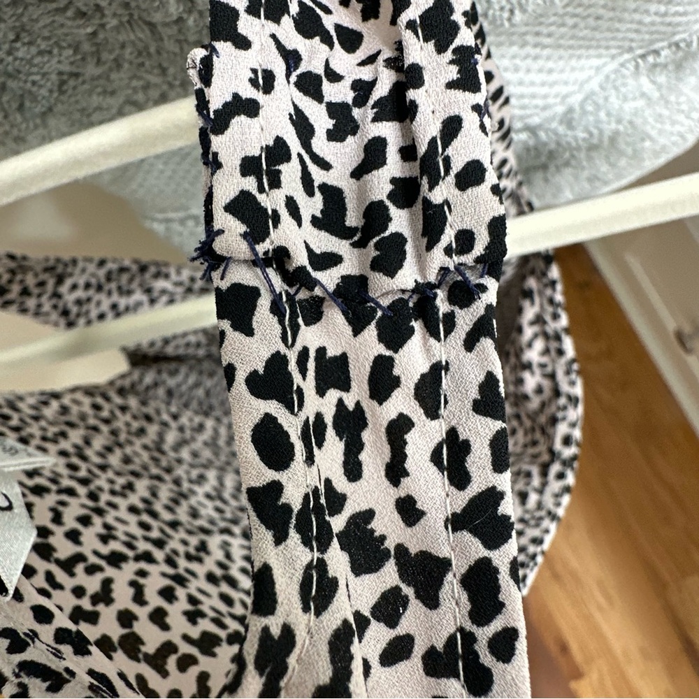CAbi Black and White Leopard Print Racerback Tank Top, Size S - Picture 8 of 9